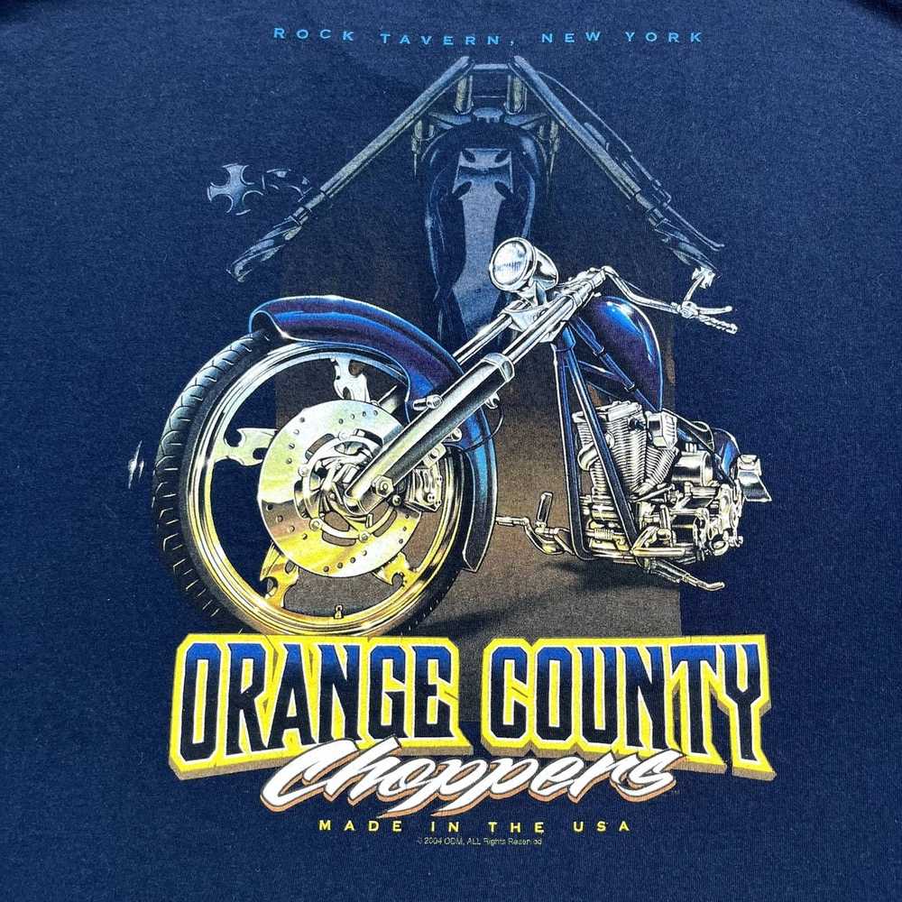 Vintage Vintage Motorcycle T-Shirt XXL Blue Orang… - image 3