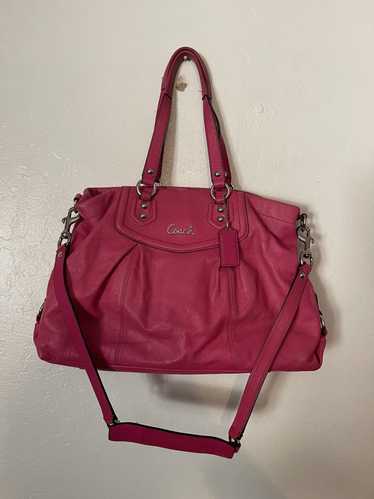 Coach Coach Ashley Carry All pink Leather Satchel