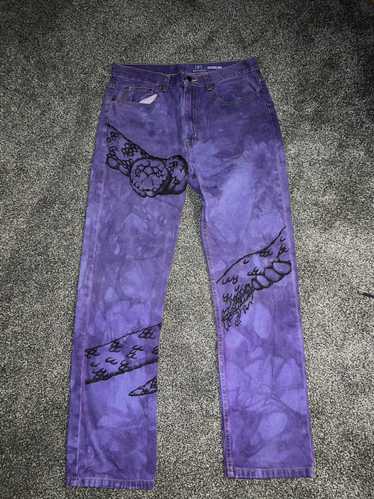 Custom × George Custom dye snake print jeans