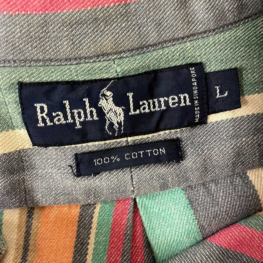 Ralph Lauren 80's Ralph Lauren PASTEL Blue Peach … - image 5