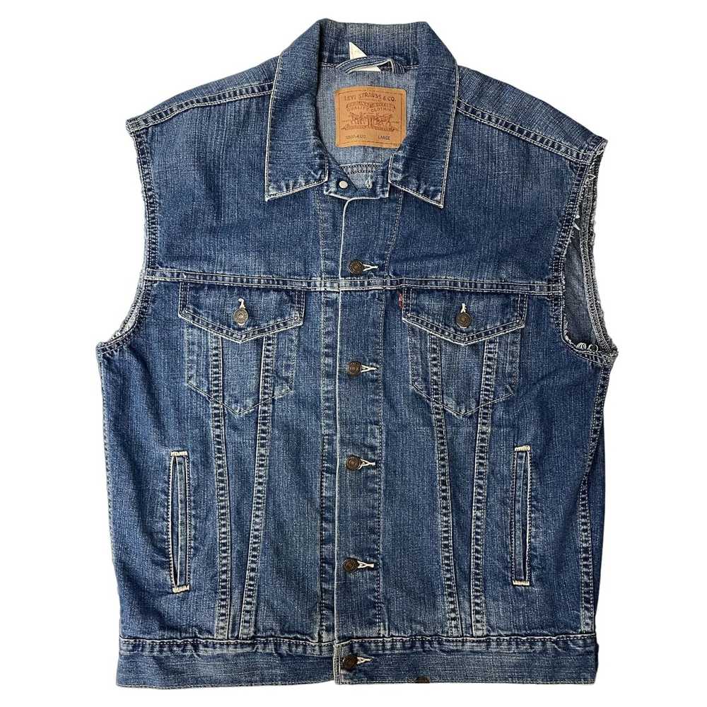 Levi's 80 90's Levis Men Blue Jean TRUCKER Sleeve… - image 1