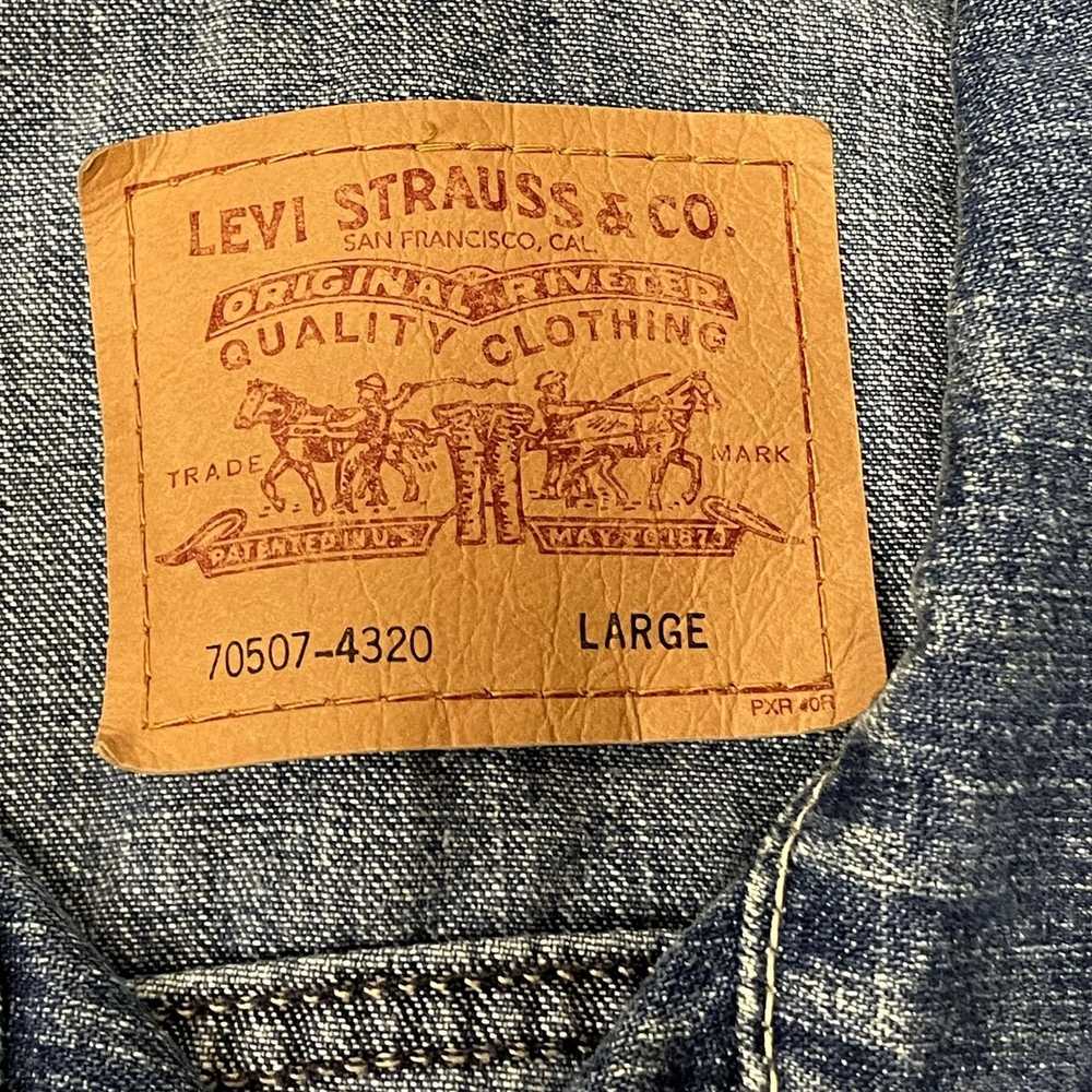 Levi's 80 90's Levis Men Blue Jean TRUCKER Sleeve… - image 3