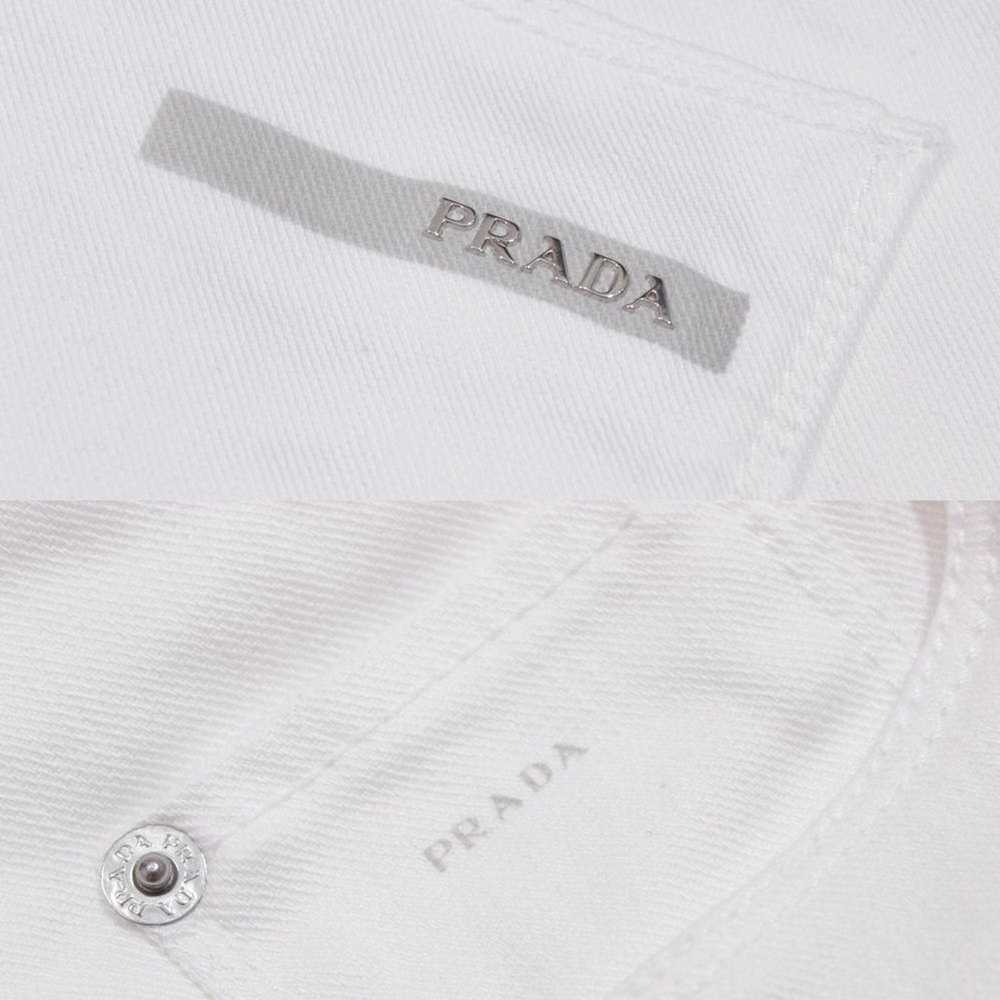 Prada 2007 Metal Logo Tapered Fit White Jeans - image 5