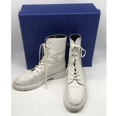 Stuart Weitzman Mckenzee Combat Boot In White Smo… - image 1