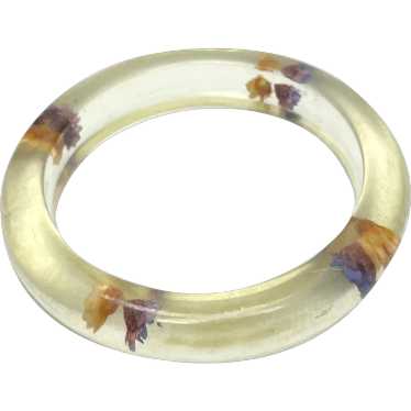 Vintage Lucite Flower Bangle Bracelet