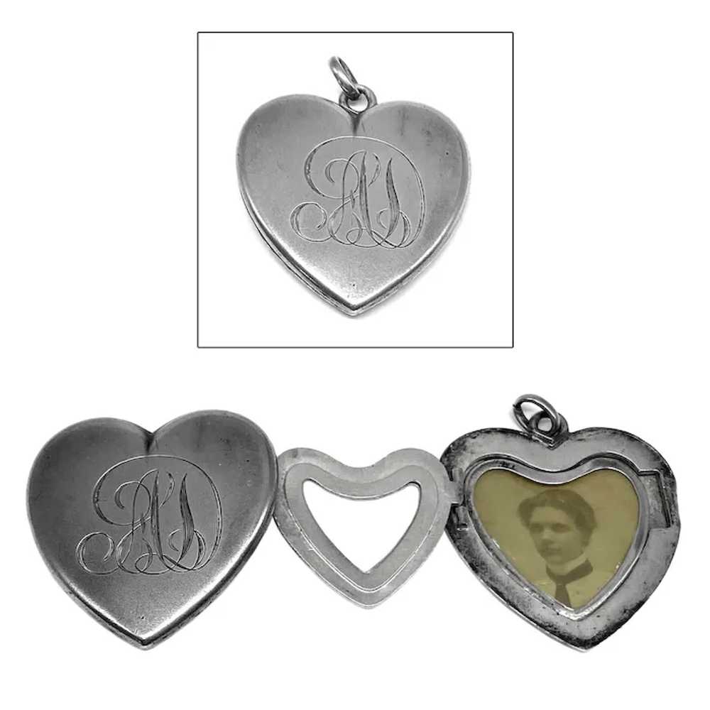 Rare Patented 1902 Sterling Triple Heart Locket P… - image 7