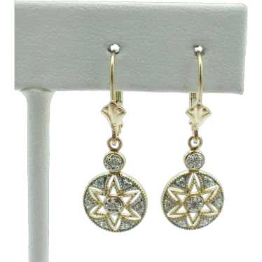 14K .20ctw Diamond Dangle Earrings - image 1