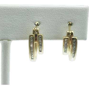 14K .20ctw Diamond Hoop Earrings