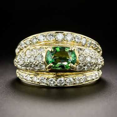 Estate Tourmaline and Pavé Diamond Ring