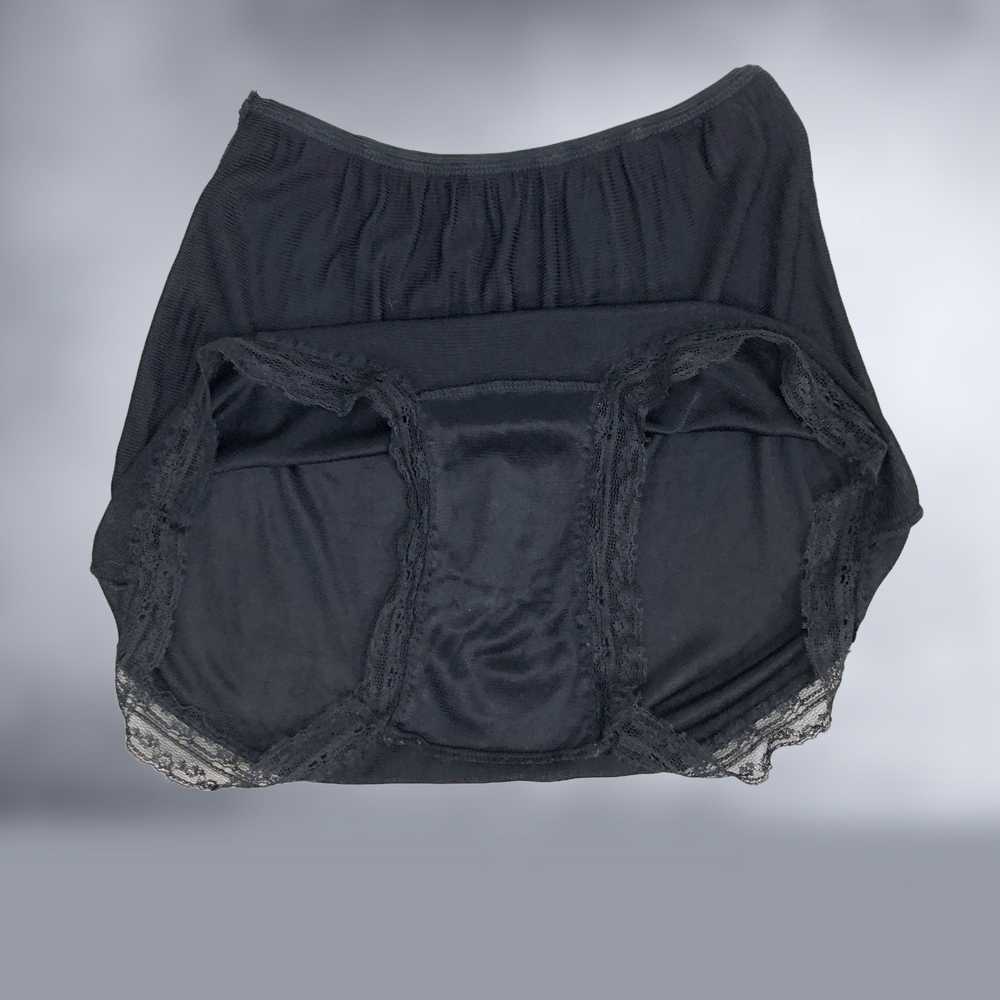 40s Vintage Black Lace Full Cut Jersey Tap Pantie… - image 1