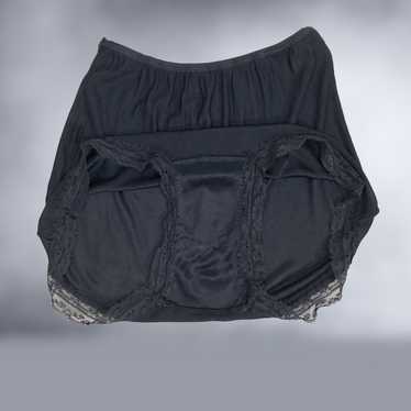 40s Vintage Black Lace Full Cut Jersey Tap Pantie… - image 1