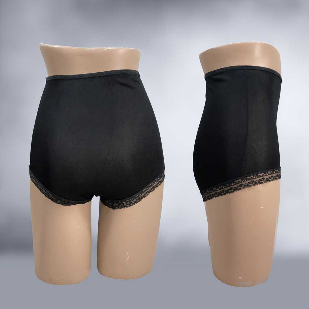 40s Vintage Black Lace Full Cut Jersey Tap Pantie… - image 7