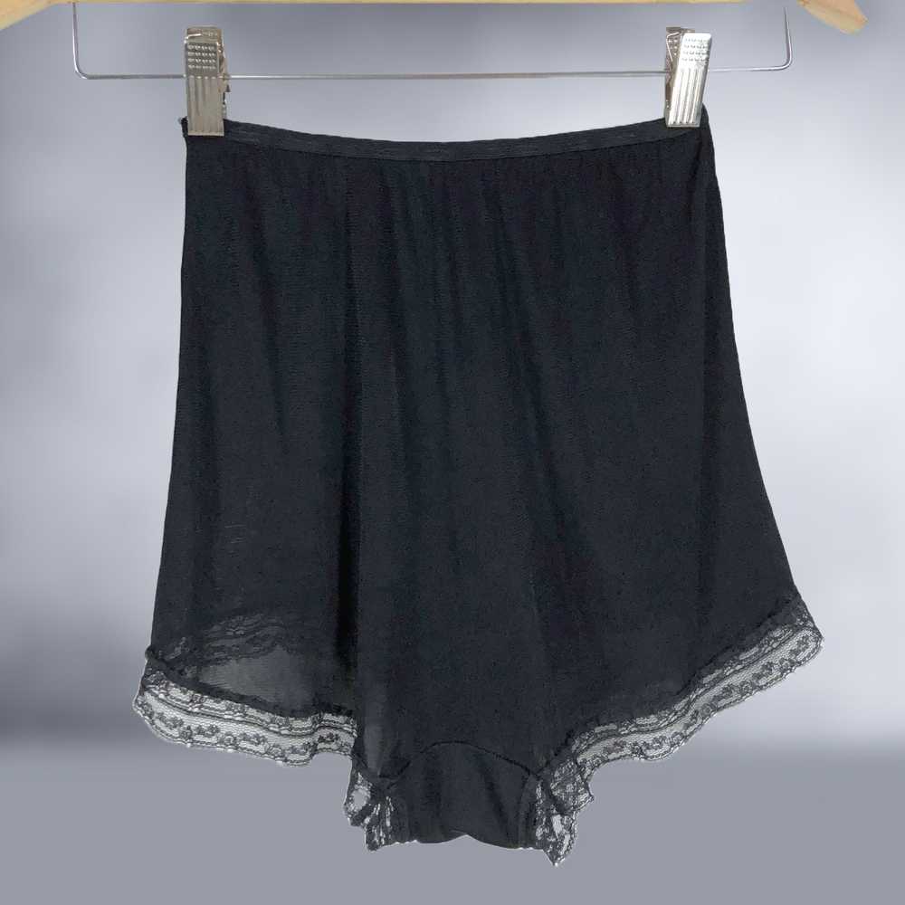 40s Vintage Black Lace Full Cut Jersey Tap Pantie… - image 8