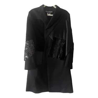 JUNYA WATANABE ネイビー 変形コート ウール フェイクファー