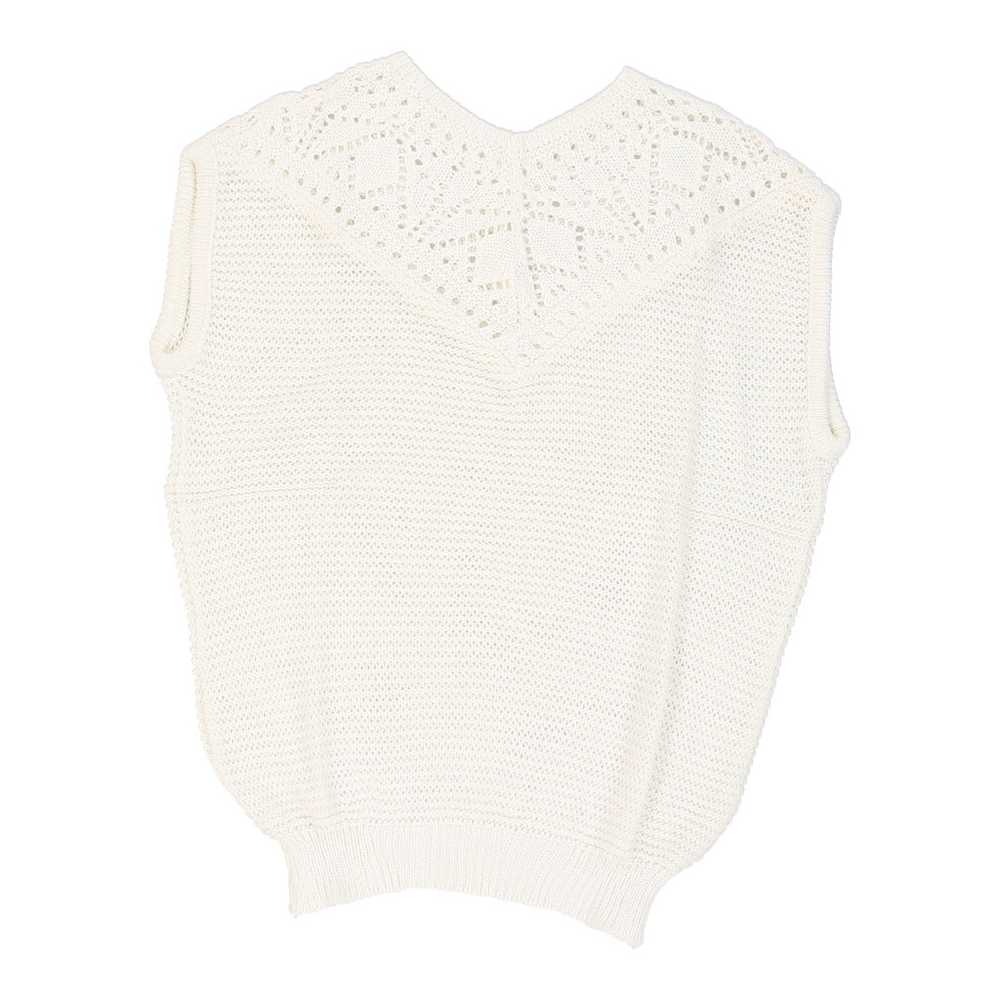 Unbranded Sweater Vest - Large White Cotton - image 2