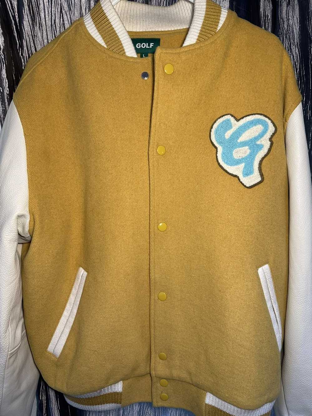 GOLF WANG DIRT LETTERMAN JACKET MUSTARD-