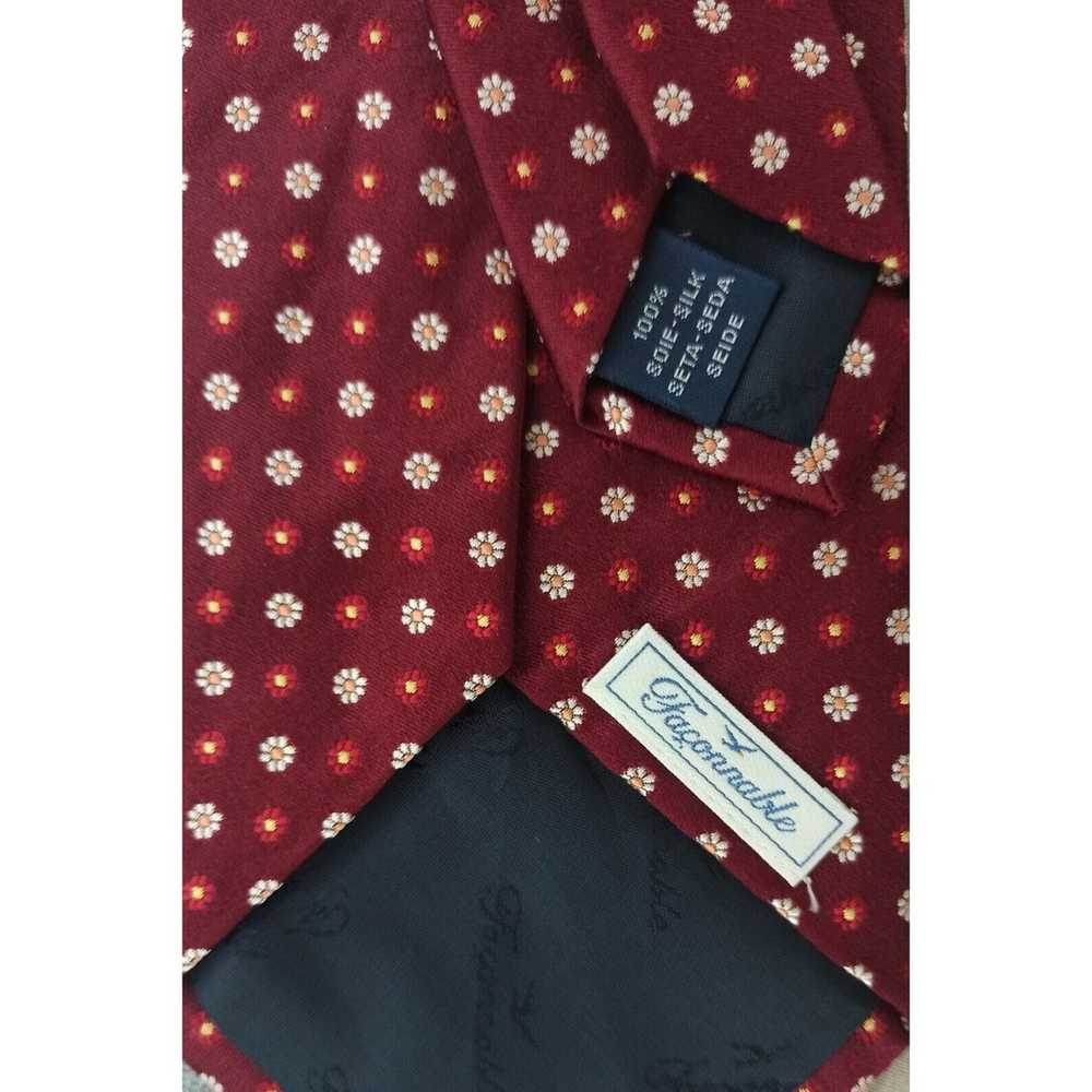 Faconnable FAÇONNABLE Geometric Floral Silk Tie H… - image 2