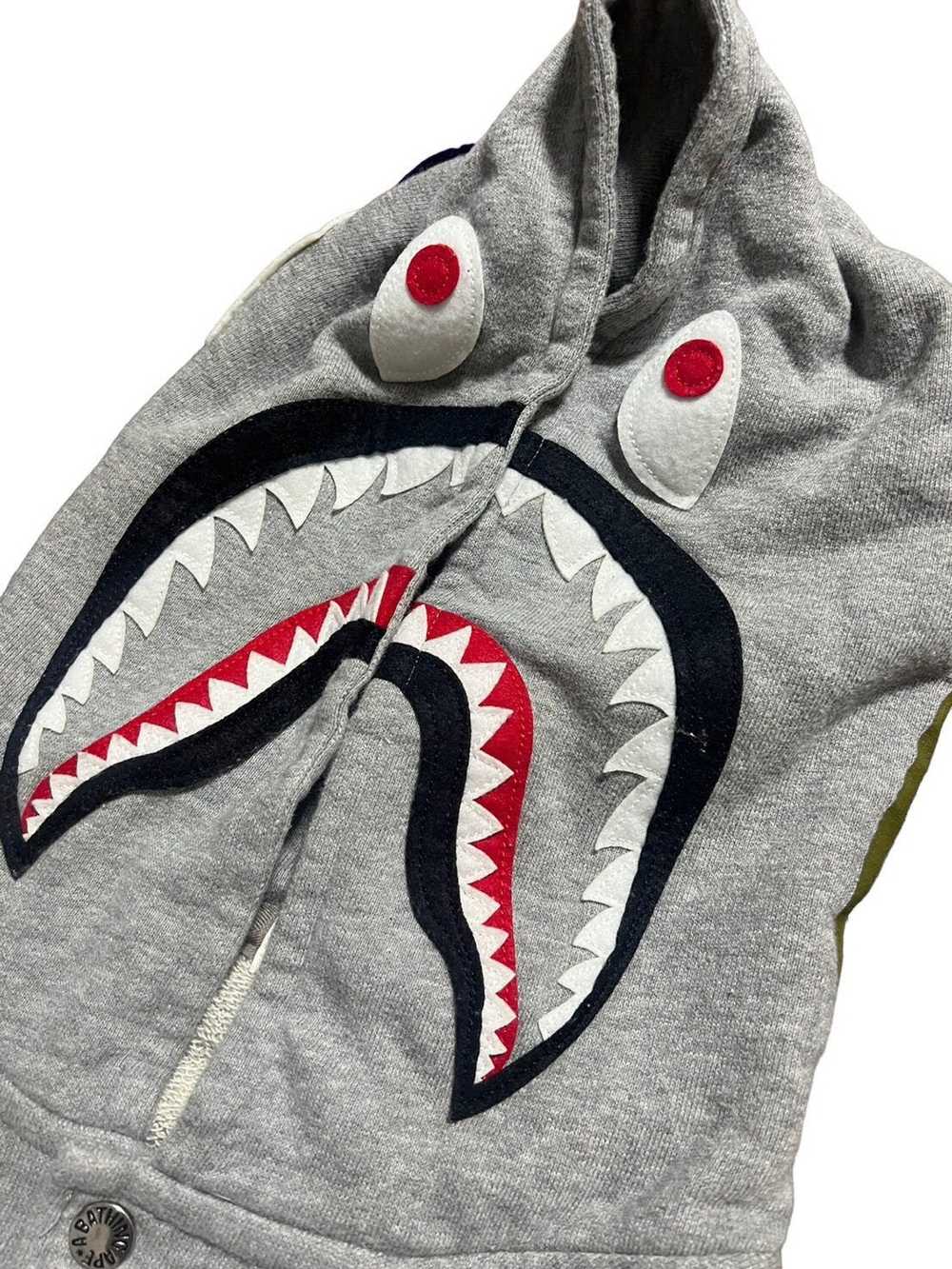 Bape BAPE shark sweat varsity jacket gray - image 3