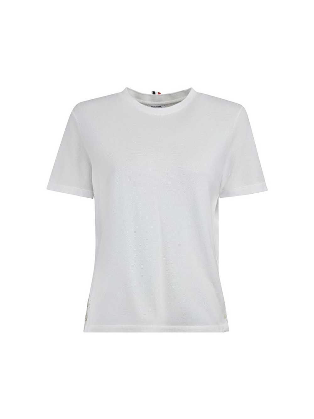 Thom Browne White Stripe Tape Detail T-Shirt - image 1