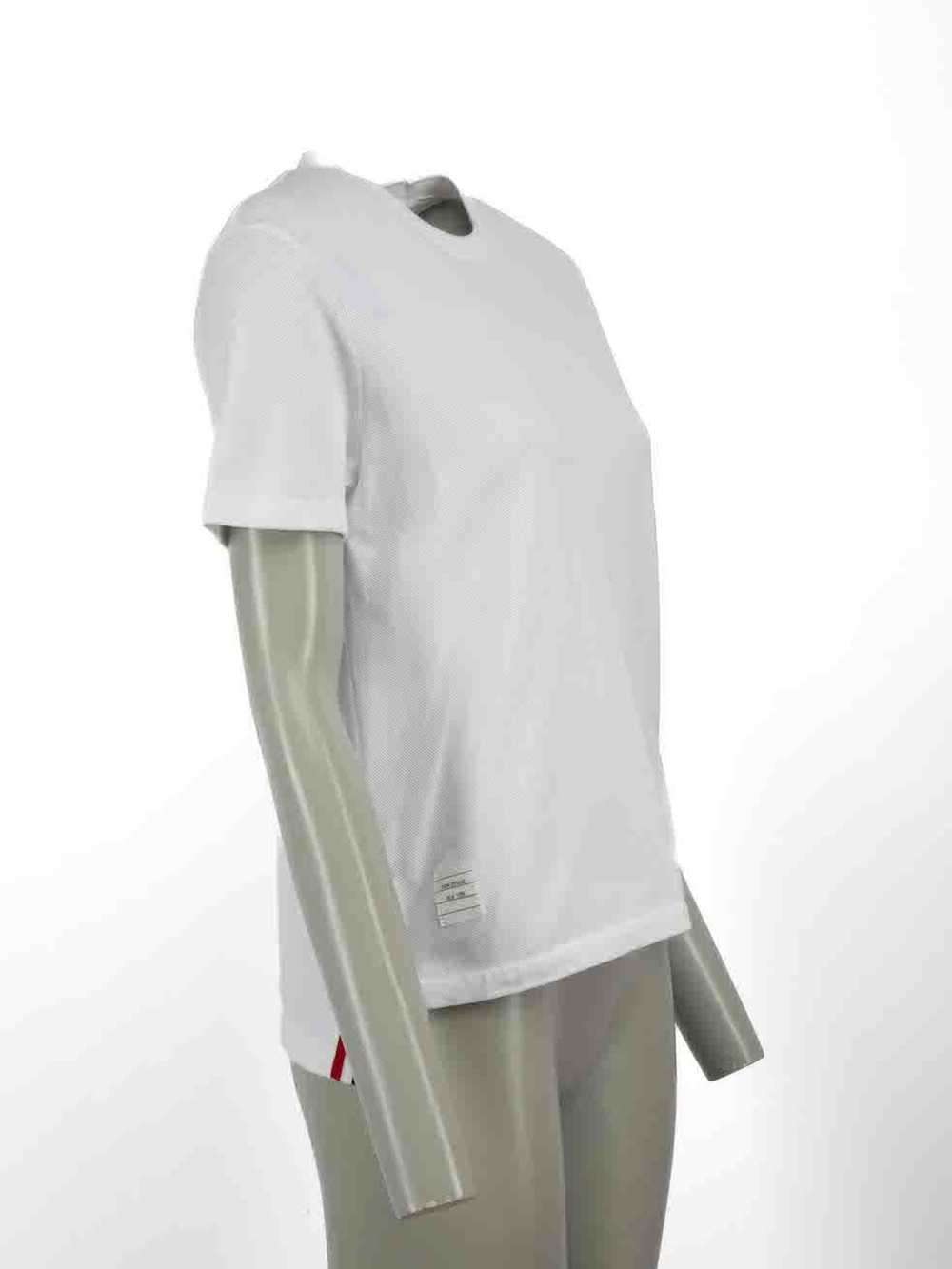 Thom Browne White Stripe Tape Detail T-Shirt - image 2