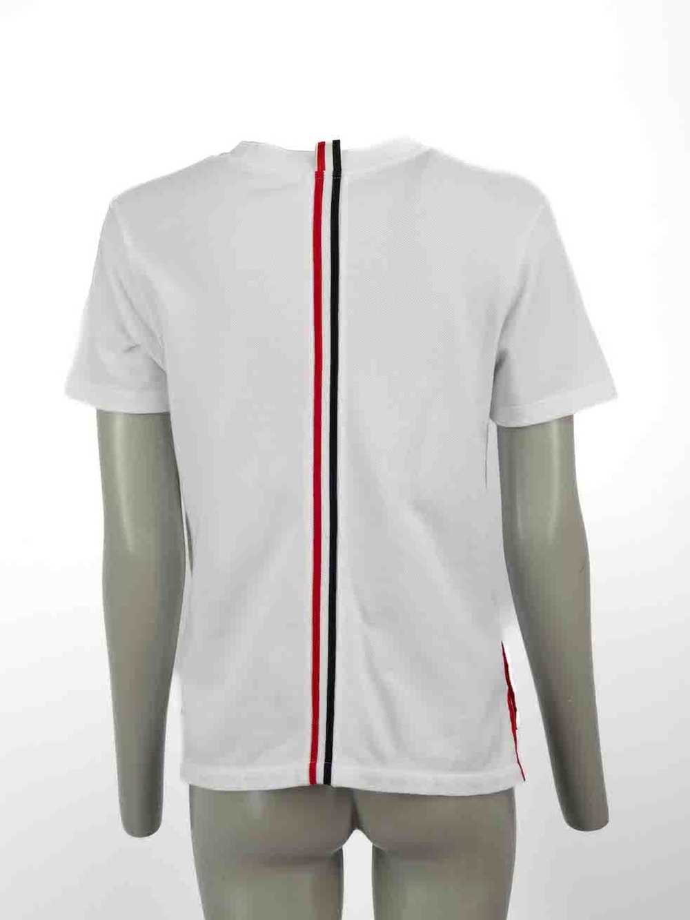 Thom Browne White Stripe Tape Detail T-Shirt - image 3
