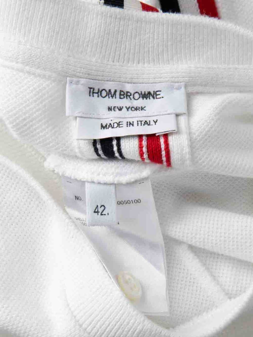 Thom Browne White Stripe Tape Detail T-Shirt - image 4