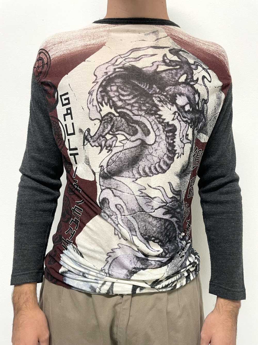 Jean Paul Gaultier Dragon long sleeve t-shirt mes… - image 1