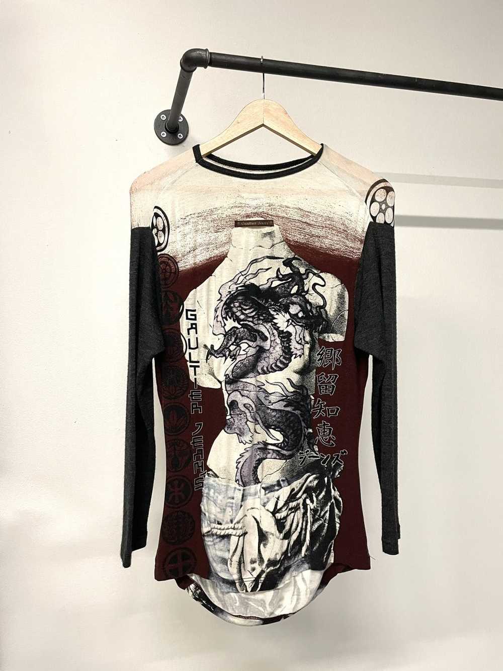 Jean Paul Gaultier Dragon long sleeve t-shirt mes… - image 5