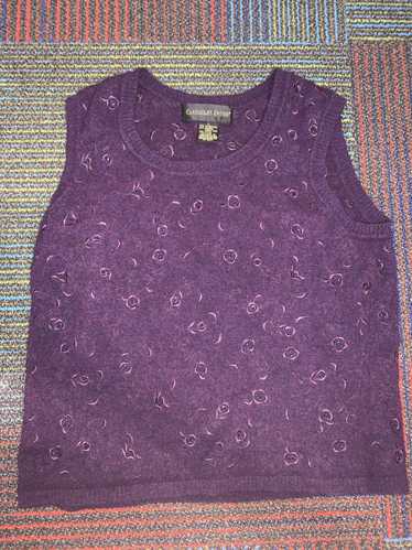 Other Vintage Wool Purple Sequined Sweater Vest