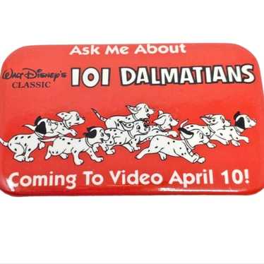Disney VTG Disney 101 Dalmatians Promo Button 90s… - image 1