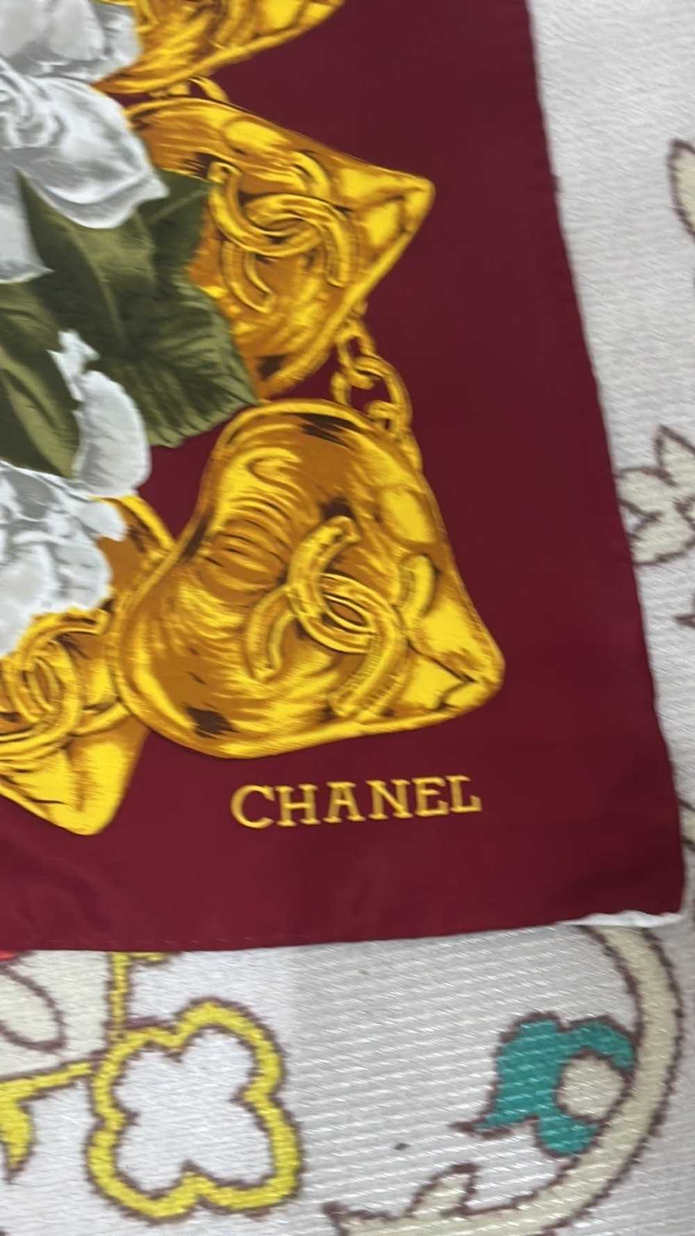 Chanel × Vintage Vintage Chanel Silk Scarf - Red … - image 4