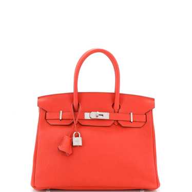 Hermes Birkin Handbag Rouge Tomate Clemence with … - image 1