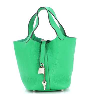 Hermes Picotin Lock Eclat bag PM Sesame/Lime Clemence leather