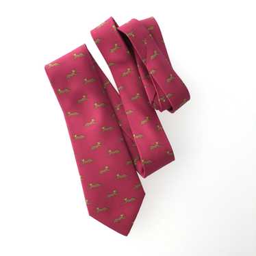 HERMES Tie in Pink Silk - image 1