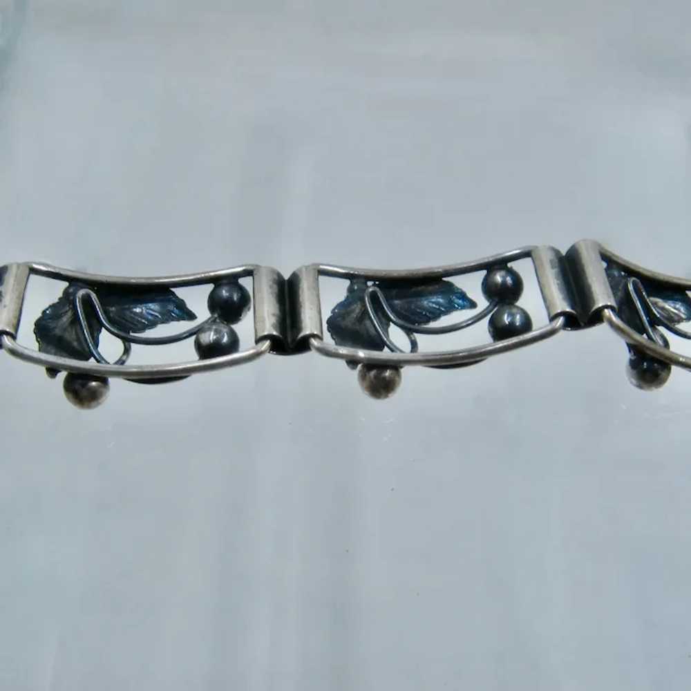 Lauritzen Denmark Sterling Bracelet Leaves & Berr… - image 5