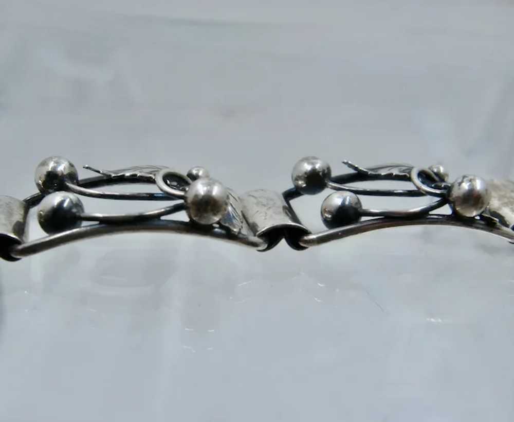 Lauritzen Denmark Sterling Bracelet Leaves & Berr… - image 6