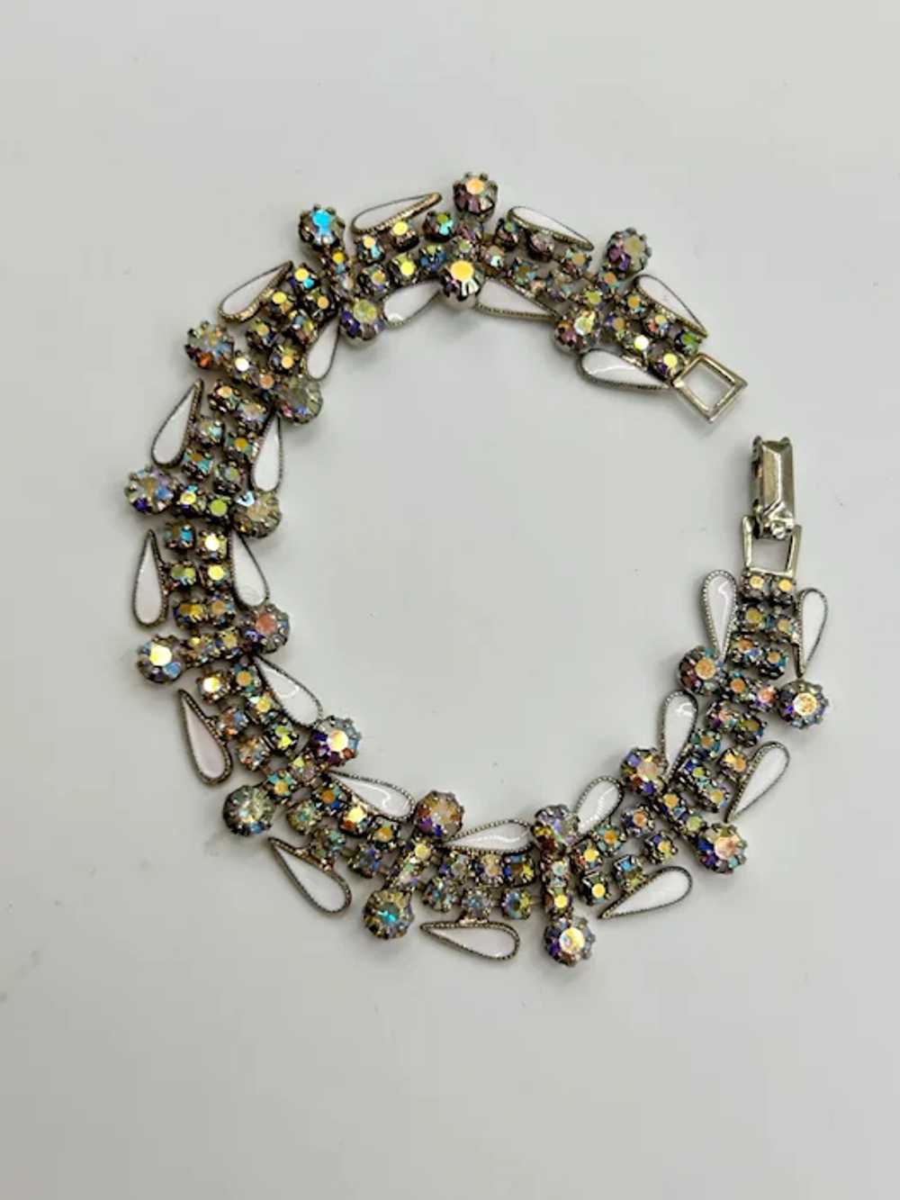 Vintage WEISS Rhinestones & Enamel Bracelet Auror… - image 3