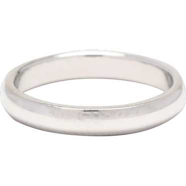 3MM Plain Wedding Band, Platinum, Ring Size 5.25, 