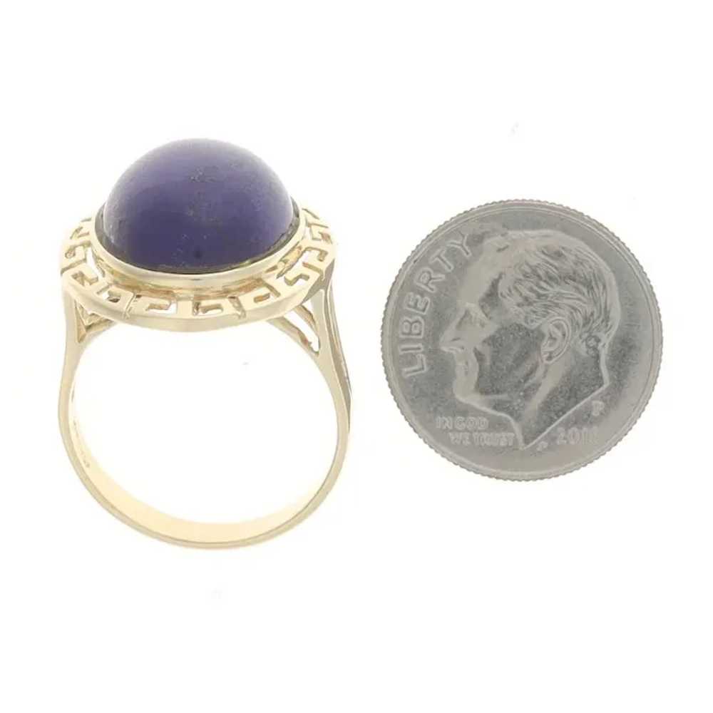 Yellow Gold Lapis Lazuli Cocktail Solitaire Ring … - image 5