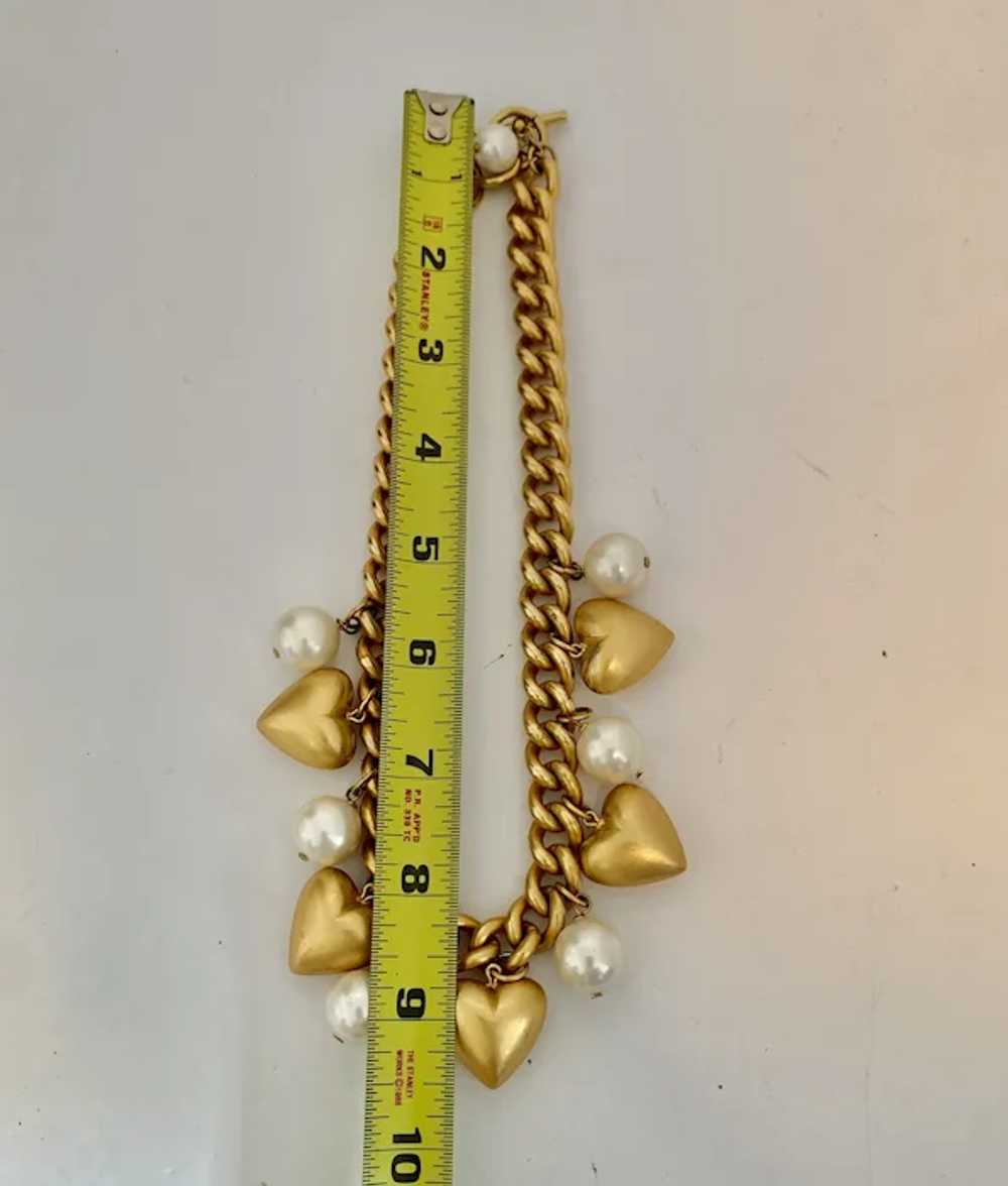 1980s Avant Gard Anne Klein Gold tone  Heart And … - image 10