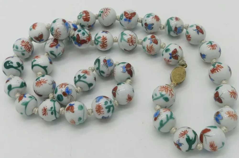 Vintage Chinese Porcelain Butterfly & Floral Bead… - image 7