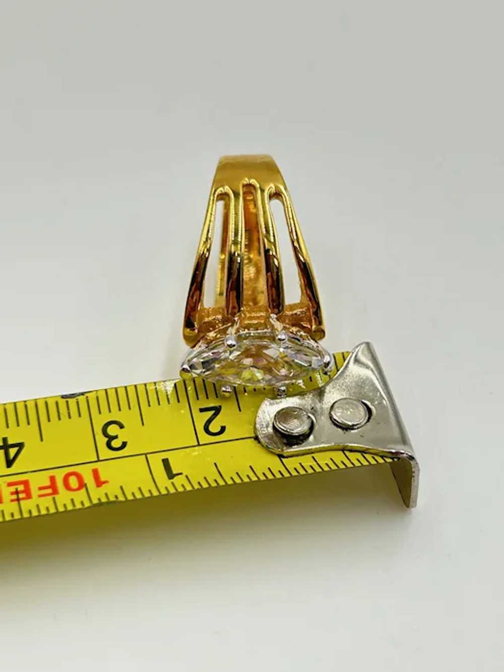 Vintage Gold Plated Ring Size 7 90s Fashion Large… - image 7