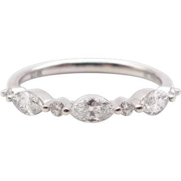 Marquise Round Diamond Band Stackable .50 ctw 14k 