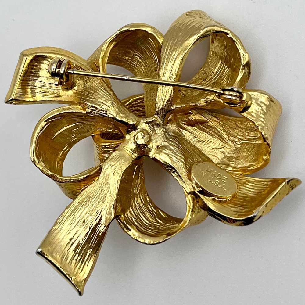 1980s Made in the USA Bow Brooch - image 3