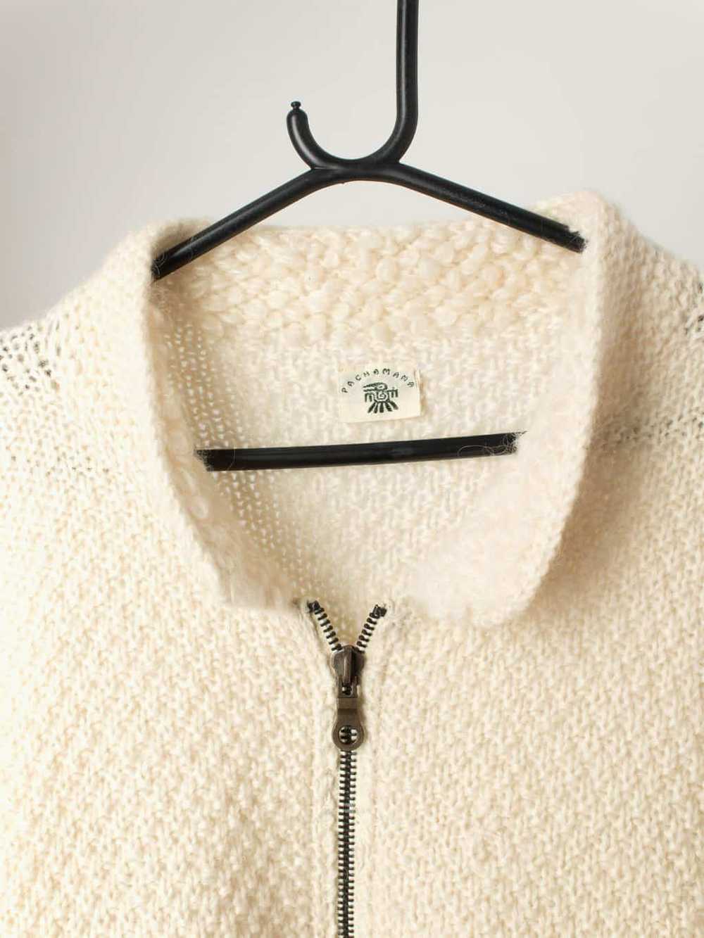 Vintage Pachamama zipped cardigan in off-white. H… - image 2