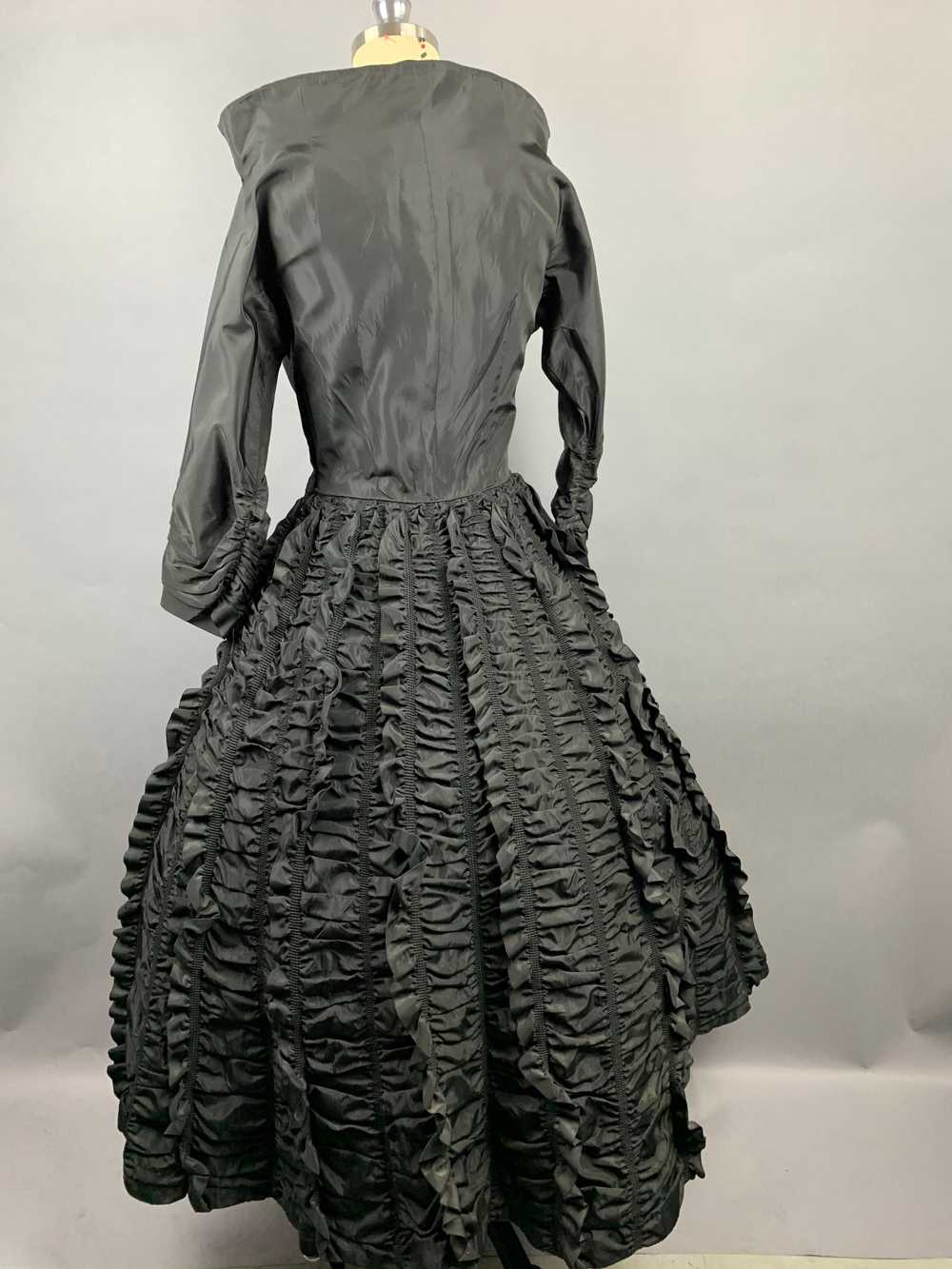 1950s Dramatic Black Ceil Chapman Dress (Slightly… - image 10