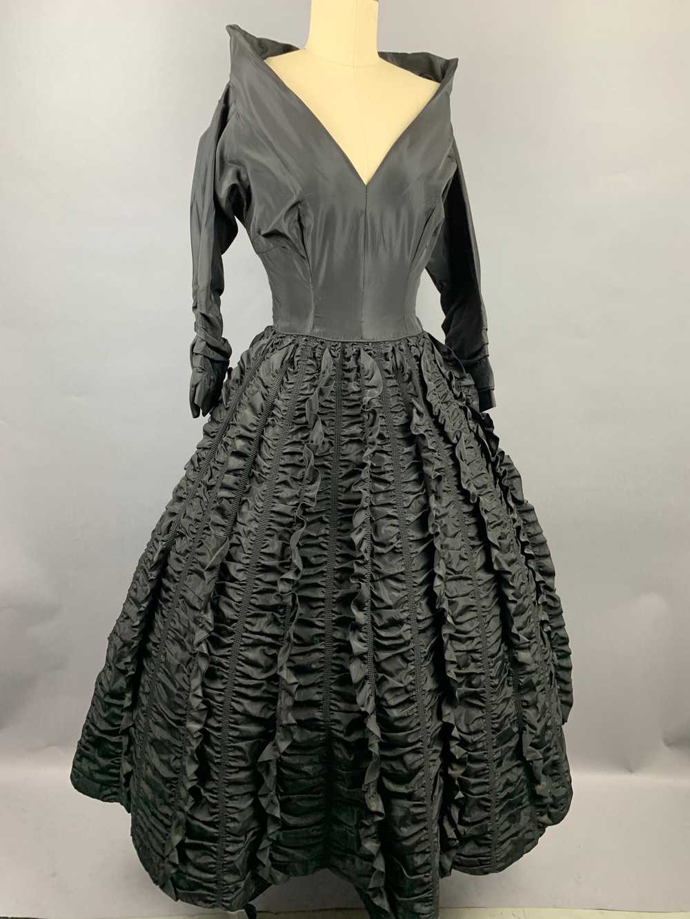 1950s Dramatic Black Ceil Chapman Dress (Slightly… - image 2