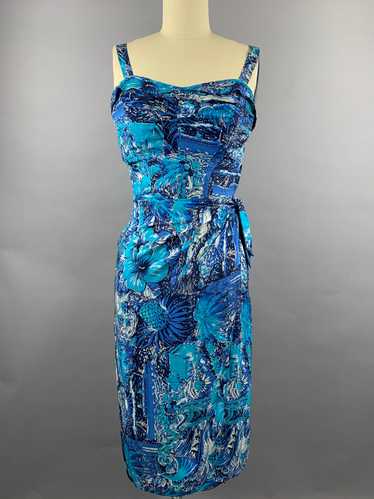 1950s Elsie Krassas Hawaiian Silk Sarong Dress Siz