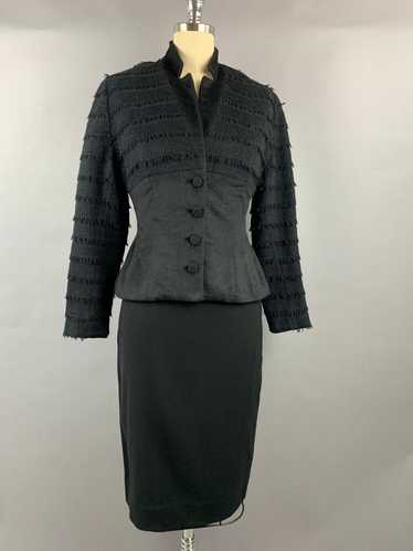 1950s Lilli Ann Fringed Black Wool Mohair Jacket … - image 1