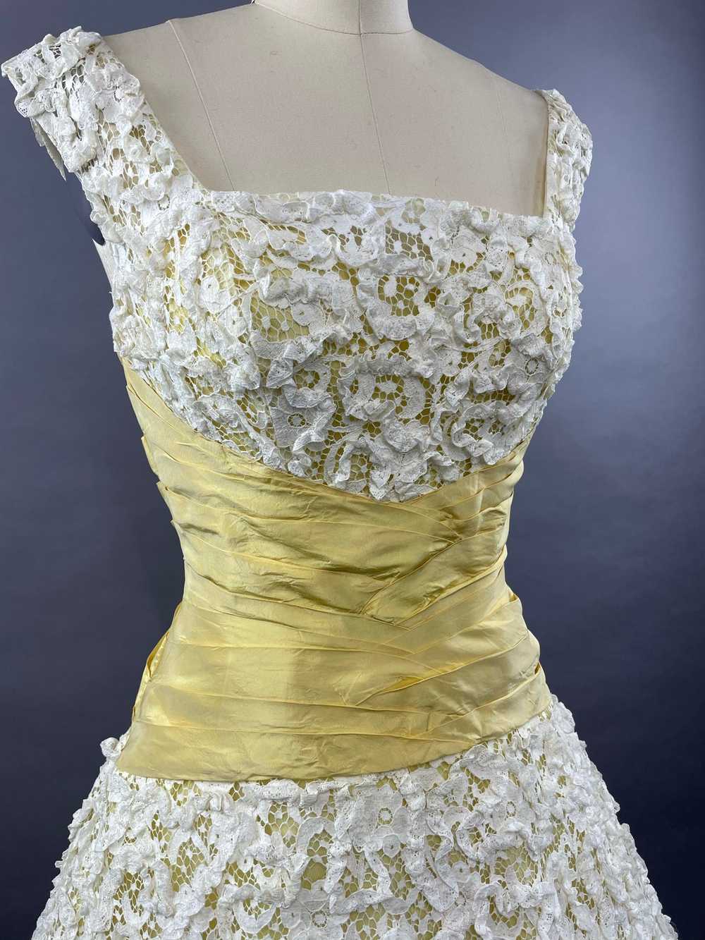 1950s Pale Yellow Ceil Chapman Party Dress Size M - image 10